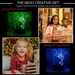 Magic Elf Tinker Bell Miss Bell Rare Peter Pan Snowflake Tinkerbell Anime Character 3D LED Bedroom Decor Sleep Table Lamp With Remote 7 Colors Visual Night Light Birthday Christmas Gifts For Kids -Xmas Lighting Shop 71xnZS dXjL. AC SL1000