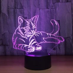 7 Color Changing Night Lamp 3D Atmosphere Bulbing Light 3D Visual Illusion LED Lamp For Kids Toy Christmas Birthday Gifts (Cat) -Xmas Lighting Shop 71yB4FnqGWL. SL1000