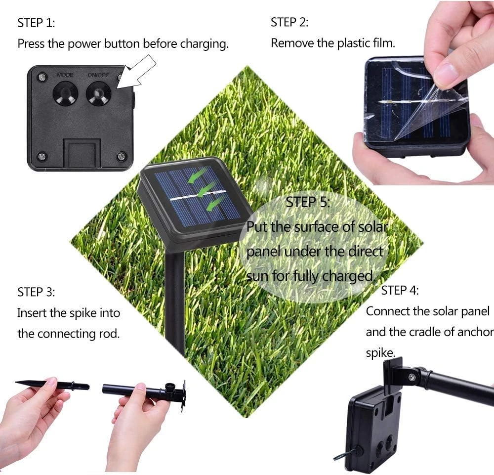 Vicila Halloween Solar String Lights Orange Purple, 2 Pack 200 LED Solar Lights Garden 8 Modes Fairy Lights For Christmas, Wedding, Party, Halloween Decorations-72ft(Purple&Orange) 7 Vicila Halloween Solar String Lights Orange Purple, 2 Pack 200 LED Solar Lights Garden 8 Modes Fairy Lights For Christmas, Wedding, Party, Halloween Decorations-72ft(Purple&Orange) - Image 7