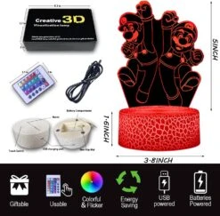 Hatraky 3D Anime Toys Night Light For Kids, 16 Color Change Decor Lamp, Warm White Light For Sleep, Illusion LED Light For Birthday Gifts Christmas Gifts For Boys Girls -Xmas Lighting Shop 71yurFHCn0L. AC SL1000