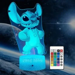 Honfenfa Stitch Light,Stitch Night Light With Remote & Smart Touch,7 Colors + 16 Colors Changing Opreated,Stitch Lamp For Children's Room Decoration,Children's Day Gift, Christmas Gifts