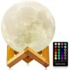 LOGROTATE Moon Lamp, 3D Printing Moon Light With Stand & Remote &Touch Control And USB Rechargeable, Timing Setting, Moon Light Lamp For Kids Lover Birthday Christmas Gifts (4.9 Inch)