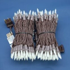 SWEET SHINE White Frost Christmas Lights, 200 Lights 66 Ft Brown Wire, Pack Of 2 Strands 100 Count UL Listed Holiday String Light (White Frost) -Xmas Lighting Shop 71z9pLkUdNL. AC SL1500