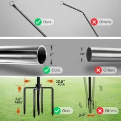 Walensee String Light Poles With Hook Outdoor Metal Lighting Pole For Hanging String Lights For Garden Party 9.4FT Lights Hanger With 5-Prong Fork Steel Stand Holder For Patio Christmas Wedding 4 Pack -Xmas Lighting Shop 71zOXmyxdRL. AC SL1500