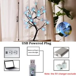 Ypdtacosu Colorful Table Top Tree For Home Decorations, 16 Colors Fiber Twinkling Blossom Flower Lamp Remote Timer Tabletop Christmas Decorations Night Light For Living Room Wedding Party -Xmas Lighting Shop 71zSMIxCM1L. AC SL1200