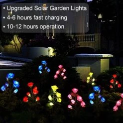 New Upgraded 4-Pack 24 Roses Solar Garden Lights Outdoor Decor, Waterproof Outside Yard Decor Stake Lights, Solar Rose Flower Garden Stake Lights For Garden Yard Christmas Cemetery Grave Decorations -Xmas Lighting Shop 71zfPFmhK3L. AC SL1500