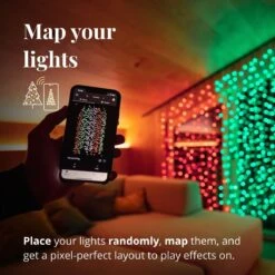 Twinkly Curtain – App-Controlled LED Christmas Lights With 210 RGB+W (16 Million Colors + Warm White) LEDs. 5 By 7 Feet. Clear Wire. Indoor And Outdoor Smart Lighting Decoration 15 Twinkly Curtain – App-Controlled LED Christmas Lights With 210 RGB+W (16 Million Colors + Warm White) LEDs. 5 By 7 Feet. Clear Wire. Indoor And Outdoor Smart Lighting Decoration -Xmas Lighting Shop 71zhTY V2 L. AC SL1200