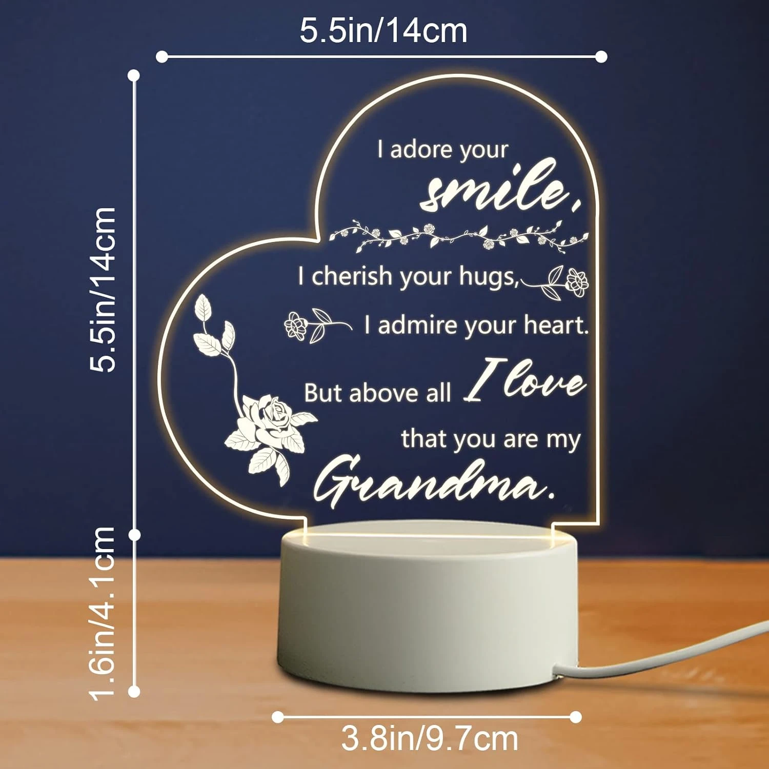 SteadStyle Gifts For Grandma From Grandson Granddaughter, Grandma Birthday Gifts Night Light, Best Grandma Gifts For Christmas, Mother's Day, Acrylic Night Lamp Gifts For Grandma, Grandmother 6 SteadStyle Gifts For Grandma From Grandson Granddaughter, Grandma Birthday Gifts Night Light, Best Grandma Gifts For Christmas, Mother's Day, Acrylic Night Lamp Gifts For Grandma, Grandmother - Image 6