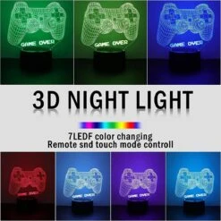 Bparty 3D Video Game Controller Lamp Night Light 3D Illusion Game On Lamp For Kids, 7 Colors Changing With Remote, Kids Bedroom Decor Perfect Christmas Birthday Gifts For Boys Girls -Xmas Lighting Shop 71zwRI90TDS. AC SL1200