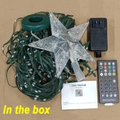 8Ft Christmas Tree Lights With Remote, Christmas Tree Topper Star With 450 LED Smart Christmas Tree Lights String With Remote&App,Music Sync&Timer Control,Waterproof For Indoor Outdoor Christmas Decor -Xmas Lighting Shop 81 6Y5jp1 L. AC SL1500