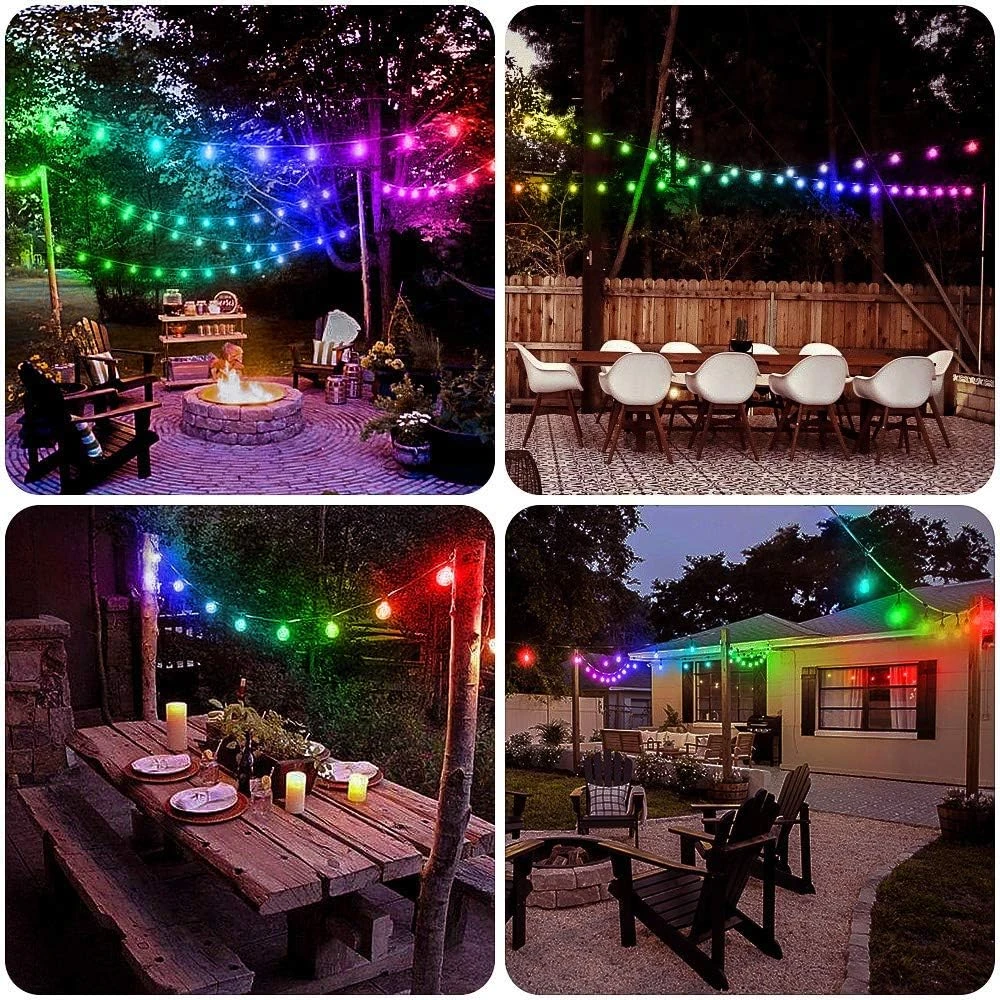ELlight Outdoor String Lights 39ft 100LED, Dream Color Christmas Lights With APP, Waterproof Color Changing LED String Lights For Wedding Party 2 ELlight Outdoor String Lights 39ft 100LED, Dream Color Christmas Lights With APP, Waterproof Color Changing LED String Lights For Wedding Party - Image 2