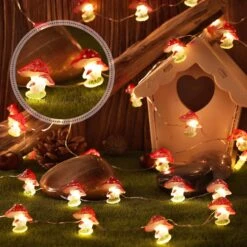 Mushroom Decor Lights 10 Ft 40 LEDs Mushroom Lights Battery Powered Mushroom Night String Lights With 8 Lighting Modes Remote Timer For Bedroom Winter Christmas Party Decoration -Xmas Lighting Shop 81 wBuIlHuL. AC SL1500