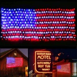 Cerflyer (New) American Flag Lights, Outdoor Flag String Lights, 420 LED Waterproof Patriotic Ornaments For Memorial Day, 4th Of July, Christmas -Xmas Lighting Shop 810dSCvy6vL. AC SL1500