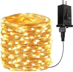 BHCLIGHT 66Ft 200 LED Fairy Lights Plug In, Waterproof String Lights Outdoor 8 Modes Copper Wire Lights Bedroom Decor, Twinkle Lights For Girl's Room Garden Christmas Party Wedding (Warm White)