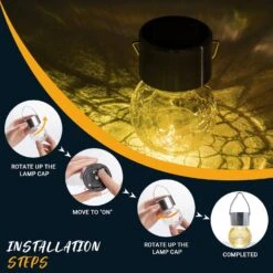 GIGALUMI 12 Pack Solar Outdoor Lights, Solar Hanging Lights For Christmas Decoration-Cracked Glass Solar Lights Outdoor Waterproof For Garden, Yard, Fence, Tree(Warm White) -Xmas Lighting Shop 811KAfn0TCL. AC SL1500