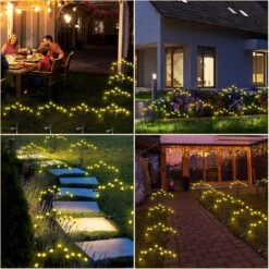 12 Pieces 10 LED Solar Powered Firefly Lights Starburst Swaying Light Solar Lights Outdoor Waterproof Solar Christmas Decorations Outdoor Yard Decorative Flexible Landscape Path Lights, Warm White -Xmas Lighting Shop 811gdPEiibL. AC SL1500