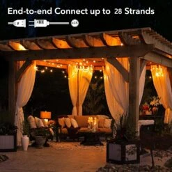 Brightown Outdoor String Lights 38FT(30+8) - LED G40 Globe Patio Energy Saving With 15 Bulbs, Shatterproof Hanging For Christmas Outside Garden Backyard Cafe -Xmas Lighting Shop 812RhH8VV1L. AC SL1500