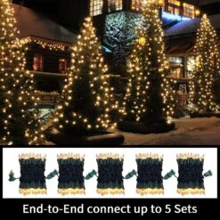 LAMPHOME Super-Bright Extendable Warm White Christmas Lights Decoration 100Lights 19.6ft UL Certified Mini Bulb String Lights Set For Outdoor Christmas Tree Garden Holiday Party Patio Wedding Decor -Xmas Lighting Shop 812VL0PSVL. AC SL1500