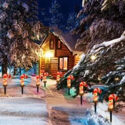 Christmas Candy Cane Pathway Lights Outdoor, 2 Sets 7Ft Christmas Outdoor Decoration String Lights With 8 Candy Cane Markers Stake Lights, Plug In Walkway Lights For Driveway Lawn Garden Yard Decor -Xmas Lighting Shop 8130TxIQvyL. AC SL1500