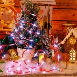 Solar Outdoor Rope Lights 33ft 100LED Candy-color Waterproof Twinkle Lights For Wedding Patio Garden Christmas Halloween Party Holiday Trampoline Decoration -Xmas Lighting Shop 813CRBn4TXL. AC SL1500