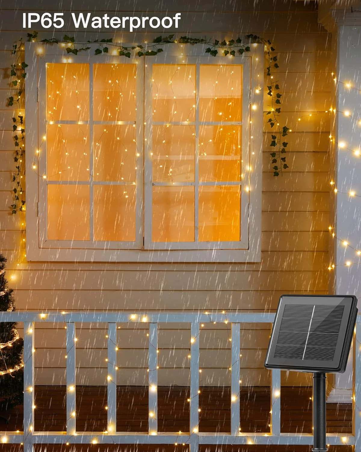 Brightown Outdoor Solar String Lights, 2 Packs Each 66Feet 200 Led Solar Powered Fairy Lights With 8 Modes Waterproof Decoration Lights For Patio Yard Trees Christmas Wedding Party (Warm White) 6 Brightown Outdoor Solar String Lights, 2 Packs Each 66Feet 200 Led Solar Powered Fairy Lights With 8 Modes Waterproof Decoration Lights For Patio Yard Trees Christmas Wedding Party (Warm White) - Image 6