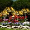 Solar Outdoor Garden Lights, 4 Pack 360 LED Copper Wire Solar Firework Lights Outside, 2 Lighting Modes Outdoor Waterproof For Yard Garden Patio Flowerbed Party Christmas Decorations (Warm White)