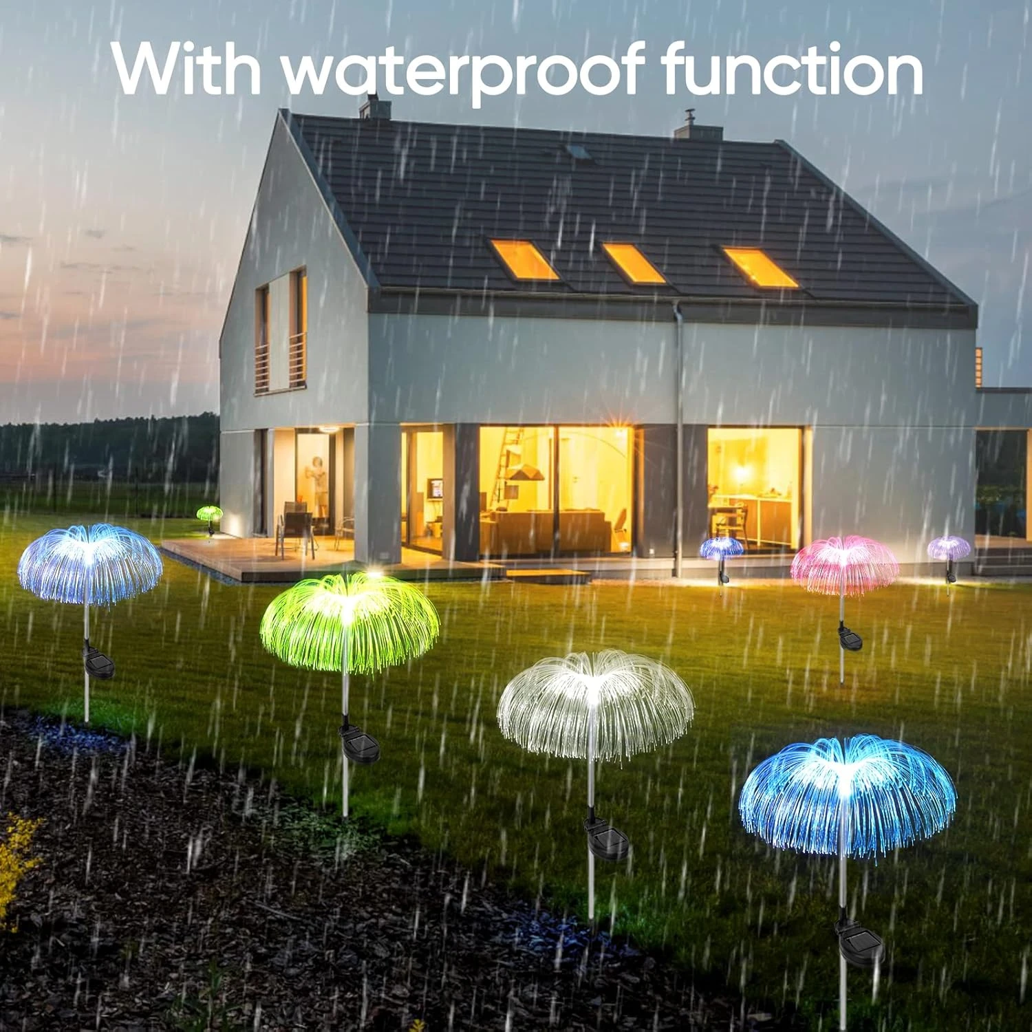 Solar Outdoor Lights Solar Garden Lights Decorative 2Pack, Solar Flower Lights Jellyfish Fairy Lights Waterproof For Patio,Yard,Backyard, Pathway, Garden Decor 7Color Change Christmas Decorations 5 Solar Outdoor Lights Solar Garden Lights Decorative 2Pack, Solar Flower Lights Jellyfish Fairy Lights Waterproof For Patio,Yard,Backyard, Pathway, Garden Decor 7Color Change Christmas Decorations - Image 5