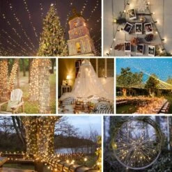 Albelt (Memory Function & Timer) 82FT 200 LED Christmas String Lights Indoor/Outdoor, 8 Lighting Modes Christmas Tree Lights On Green Wire (Warm White) -Xmas Lighting Shop 8146Cu860nL. AC SL1500