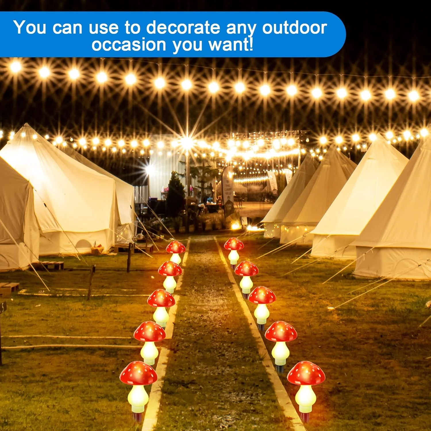 12 Pcs Outdoor Solar LED Mushroom Lamp Cute Mushroom Light Mushroom Solar Lights 8 Modes Waterproof Garden Lamp Outside Decor For Christmas Halloween Garden Yard Patio Pathway Lawn (Red) 7 12 Pcs Outdoor Solar LED Mushroom Lamp Cute Mushroom Light Mushroom Solar Lights 8 Modes Waterproof Garden Lamp Outside Decor For Christmas Halloween Garden Yard Patio Pathway Lawn (Red) - Image 7