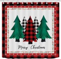 Christmas Tree Shower Curtain Set, Merry Christmas Bathroom Sets With Shower Curtain And Rugs, Winter Holiday Xmas Bathroom Decor Set (Colorful Tree) -Xmas Lighting Shop 814I9BbOomL. AC SL1500