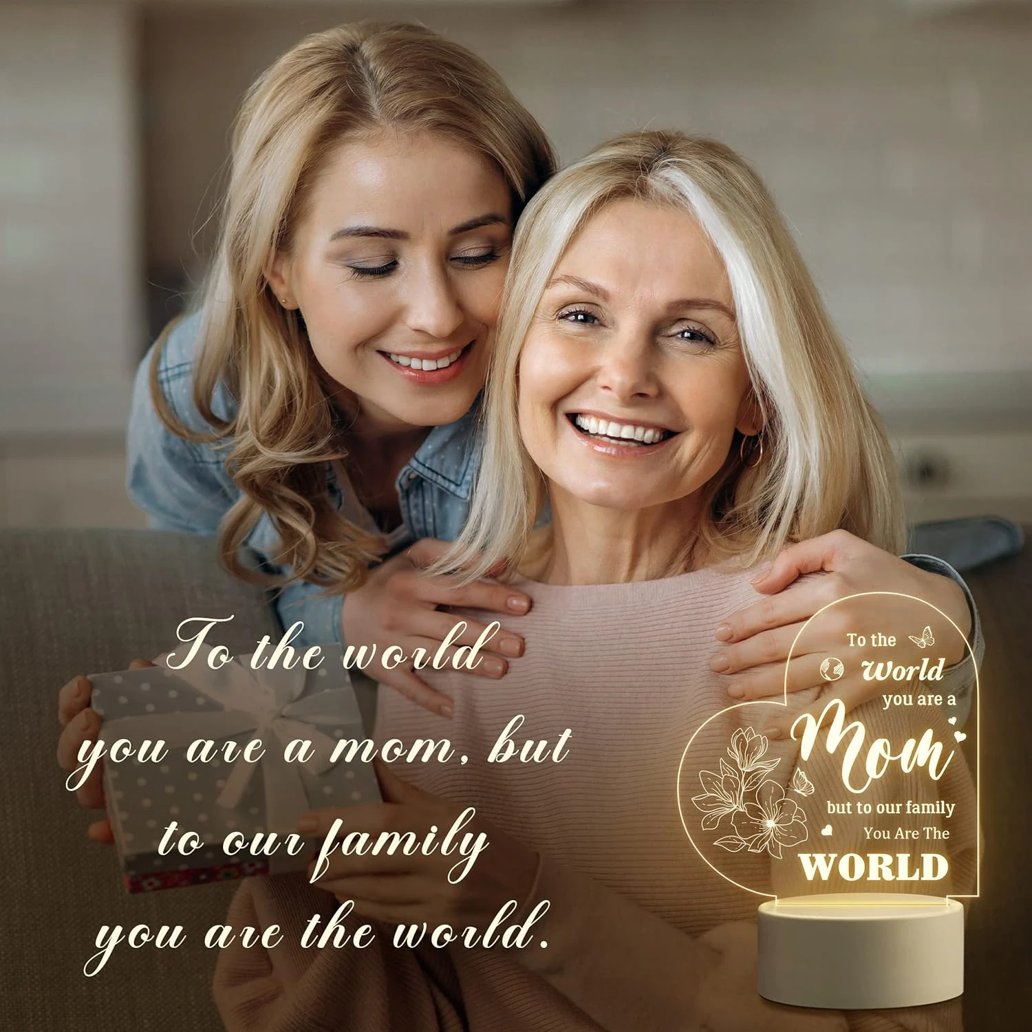 Gifts For Mom, Mom Birthday Gifts, Mothers Day Gifts From Daughter - Acrylic Engraved Night Lamp, Personalized Mom Gifts From Daughter Son, Best Gift For Mom On Mother's Day Birthday Christmas 3 Gifts For Mom, Mom Birthday Gifts, Mothers Day Gifts From Daughter - Acrylic Engraved Night Lamp, Personalized Mom Gifts From Daughter Son, Best Gift For Mom On Mother's Day Birthday Christmas - Image 3