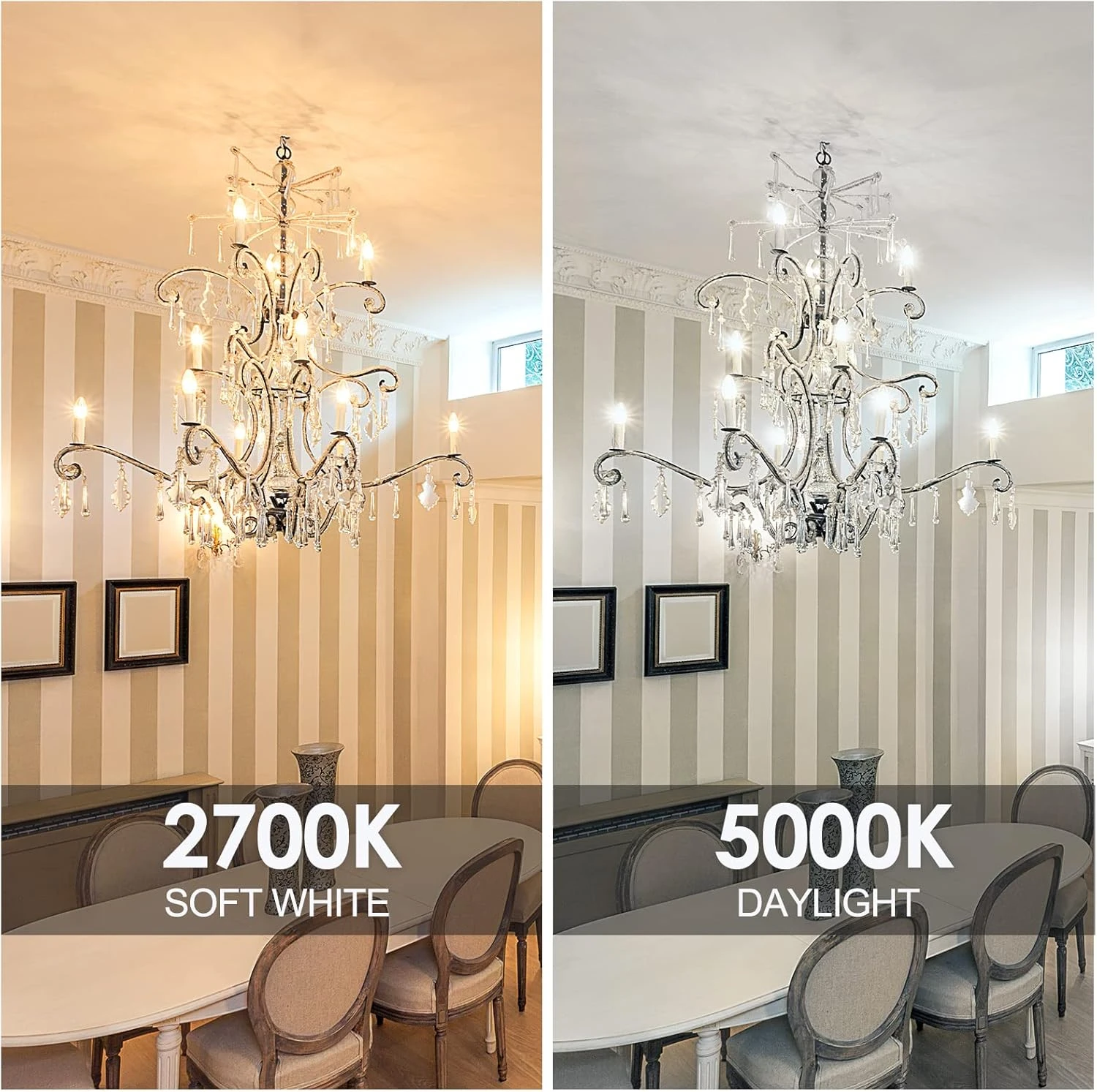 Energetic Smarter Lighting Dimmable E12 LED Candelabra Bulb,60 Watt Equivalent B11 LED Chandelier Bulbs, Daylight 5000K, 550LM, 5 Watt Halloween Christmas Decoration Filament Candle,UL Listed, 12pk 5 Energetic Smarter Lighting Dimmable E12 LED Candelabra Bulb,60 Watt Equivalent B11 LED Chandelier Bulbs, Daylight 5000K, 550LM, 5 Watt Halloween Christmas Decoration Filament Candle,UL Listed, 12pk - Image 5