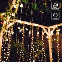 Solar Curtain String Lights Outdoor - 300 LED Fairy Window String Lights Solar Powered IP65 Waterproof, Twinkle String Lights 8 Modes For Home Garden Patio Porch Backyard Wedding Party Christmas -Xmas Lighting Shop 814nOMPFQNL. AC SL1500