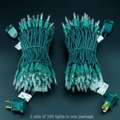 YULETIME Clear Christmas Lights With Green Wire, 66 Feet 200 Count UL Certified String Lights, Pack Of 2 Sets 33 Ft 100 Count Incandescent Mini Light Set (Clear) -Xmas Lighting Shop 815FQtdtDhS. AC SL1500