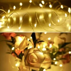 FELISHINE 20 Packs Fairy String Lights, 6.6FT 20 LEDs Battery Operated Silver Copper Wire Starry String Light For DIY Party Christmas Costume Wedding Easter Table Decorations (Warm White) -Xmas Lighting Shop 815KVVBrtiL. AC SL1500