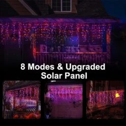 GENERIC 360 LED Halloween Icicle Lights Outdoor Waterproof, 8 Modes Solar Christmas Decorations Lights With 60 Drops For Party, Wedding, Halloween Decorations（Orange/Purple -Xmas Lighting Shop 815ccf0szQL. AC SL1500