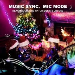 MIEFL Smart Color Changing Christmas Lights 213 Modes, App Controlled Waterproof Christmas String Fairy Light Indoor Outdoor, 32.8ft Twinkle 100 LED Musical RGB Xmas Tree Decor With Remote Timer -Xmas Lighting Shop 815g6PxZVL. AC SL1500