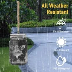 Solar Lantern Fairy Lights, Outdoor Waterproof Solar Garden Decor - 30 LED String Fairy Firefly Jar Lights Solar Powered Lanterns | Decorations For Patio Yard Lawn Party Wedding Christmas- Colorful -Xmas Lighting Shop 8168Z9JgJHL. AC SL1500