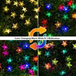 Christmas Solar Star String Lights 66FT 150LED Outdoor Solar Patio Lights Garden Tree Lights Outside Twinkle Fairy Lights With 11 Modes Remote Waterproof 4 Colors Changing For Yard Party Decor -Xmas Lighting Shop 816vdn8arEL. AC SL1500