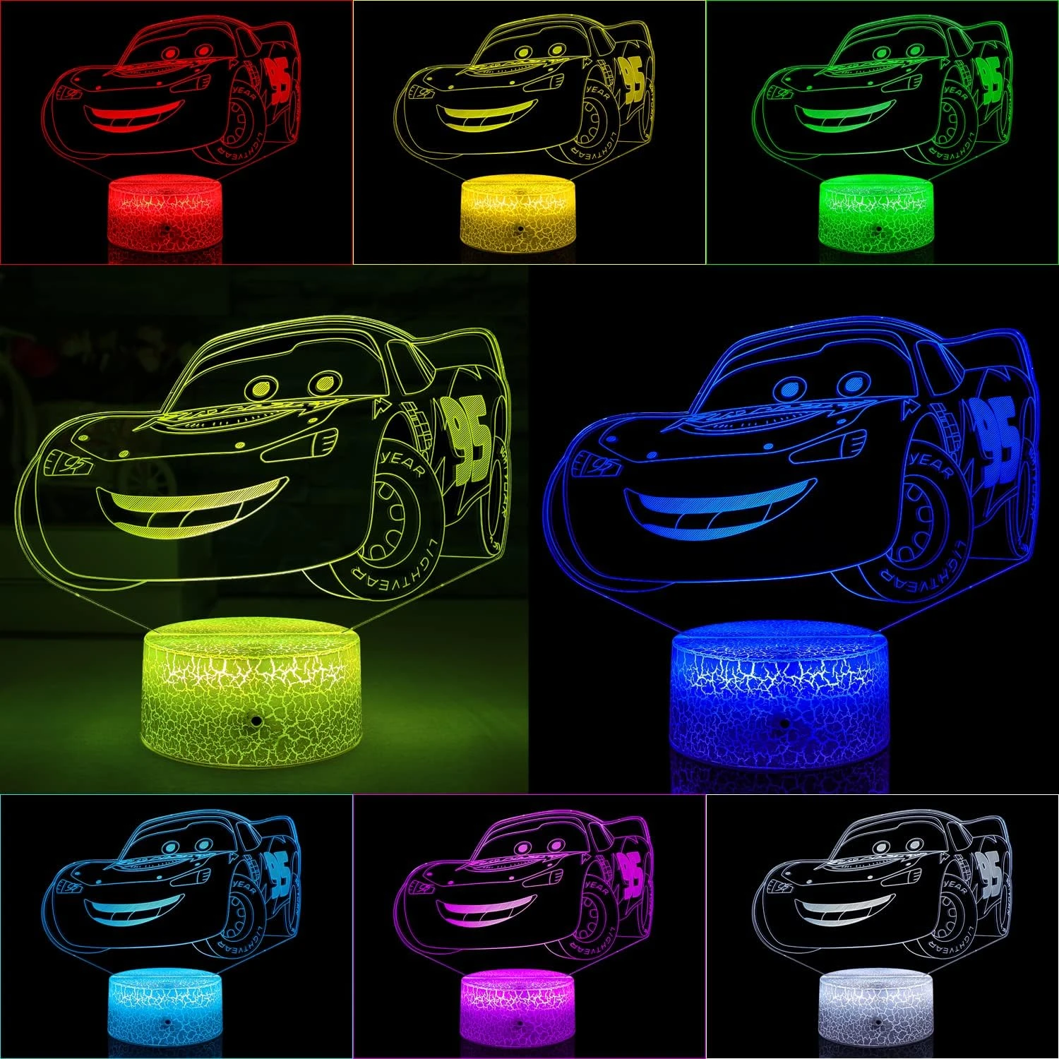 3D Cars Night Light For Kids - 3 Patterns & 16 Color Change Decor Lamp With Timer, Remote Control & Touch - Baby Cars Toys For Boys, Girls- Birthday & Christmas Gifts For Kids And Car Fans 6 3D Cars Night Light For Kids - 3 Patterns & 16 Color Change Decor Lamp With Timer, Remote Control & Touch - Baby Cars Toys For Boys, Girls- Birthday & Christmas Gifts For Kids And Car Fans - Image 6