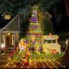 Outdoor Christmas Decorations Star String Lights, 317 LED 11.5 Ft Waterfall Tree Lights With 8 Memory Lighting Modes&Timer Christmas Star Lights For Yard Indoor, Festival, Party, Christmas Decorations