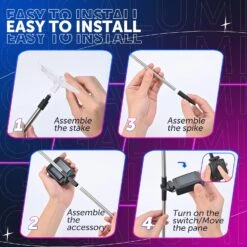 GIGALUMI Solar Garden Stake Lights,3 Pack Solar Garden Decorations, Color Changing LED Halloween/Christmas Lights,Outdoor Solar Lights Decorative For Pathway,Garden,Lawn,Patio,Driveway -Xmas Lighting Shop 8176WPn63nL. AC SL1500