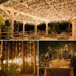 AMIR Upgraded Solar String Lights, 240 LED Copper Wire Lights, 78.6ft 8 Modes Starry Lights, Waterproof Fairy Christmas Decorative Lights For Outdoor, Wedding, Homes, Party (Warm White - Pack Of 2) -Xmas Lighting Shop 8177OuzwhVL. AC SL1500