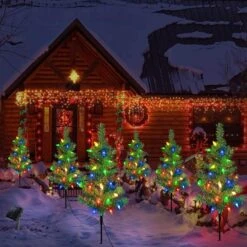 Homeleo 4 Set Solar Christmas Tree W/ 80pcs Multicolor C6 LED Christmas Lights For Outdoor Christmas Decorations,Solar Powered Prelit Small Christmas Tree For Holiday Outside Pathway Garden Yard Decor 16 Homeleo 4 Set Solar Christmas Tree W/ 80pcs Multicolor C6 LED Christmas Lights For Outdoor Christmas Decorations,Solar Powered Prelit Small Christmas Tree For Holiday Outside Pathway Garden Yard Decor -Xmas Lighting Shop 8177fGpg5DL. AC SL1500