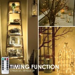 Fairy Lights 33Ft 100 LED Battery Operated String Lights With 8 Modes Remote Timer Outdoor Waterproof Warm White Copper Wire Twinkle Lights For Bedroom, Dorm, Patio, Christmas, Party, Indoor -Xmas Lighting Shop 817VtctMsWL. AC SL1500