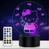 Cat Night Light Gift For Boys Kids 2 Pattern 14 Color With Remote Control, Room Decoration Cat Illusion Lamp For Boys Girl, Perfect Christmas & Birthday Gifts For 3 4 5 6 7 Year Old Kids Adult