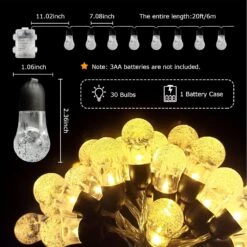 Globe String Lights Battery Operated 23FT 8 Lighting Modes Dimmable With Remote, Remote Battery Lights Waterproof Decorative Hanging String Lights For Indoor Outdoor Garden Patio Christmas Party -Xmas Lighting Shop 817f26y N L. AC SL1500