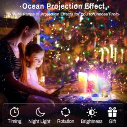 AWATIN Night Light Projector, Ocean Star Sky Projector For Kid, With USB Cable 360° Rotation 6 Sets Of Films And 10 Colors Waves Bedroom Ambiance Lamp For Decorating Party Birthday Christmas Gifts -Xmas Lighting Shop 817pfN5Vt5L. AC SL1500