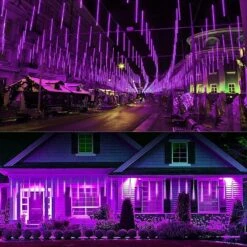 QITONG Purple Halloween Lights Outdoor Waterproof，8 Tubes 192 LED Meteor Shower Rain Lights, String Lights Plug In Snowfall LED Lights Falling Rain Lights For Halloween Tree Holiday Party Christmas -Xmas Lighting Shop 817x1IOTAgL. AC SL1500