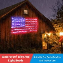 MZD8391 American Flag Lights 420 Super Bright LEDs, Waterproof LED US Flags Light For 4th Of July Decorations, Memorial Day, Independence Day, Garden, Yard, Holiday, Party, Christmas Decorations -Xmas Lighting Shop 8183RmUHZZS. AC SL1446